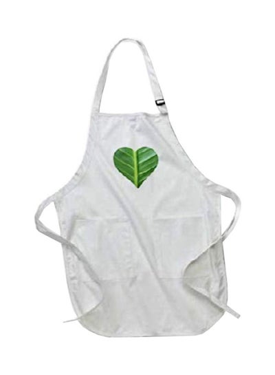 Buy Heart Shaped Leaf  Printed Apron With Pockets White 22 x 30inch multicolor 20x30cm in Egypt