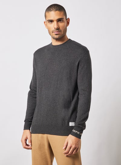 Buy Andre Crew Neck Sweater Dark Grey in Saudi Arabia