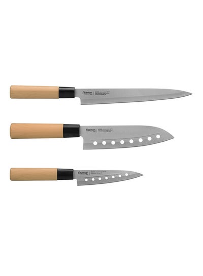 اشتري Set Of 3 Non Stick Katana Knifes أصفر 32.5 سنتيمتر في الامارات