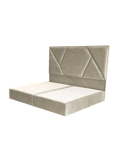 Buy Janawa Bed Stylish Upholstered Straight Back Swedish Gray 200x90cm in Saudi Arabia