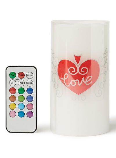 اشتري 3-Piece Battery Operated With Remote LED Candle Set أبيض 15 x 7.5سم في الامارات