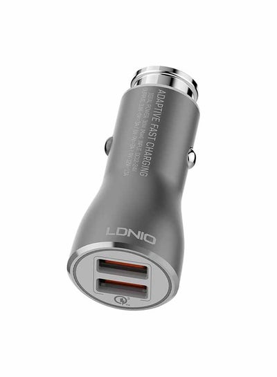 Buy Dual USB Car Charger Silver in UAE