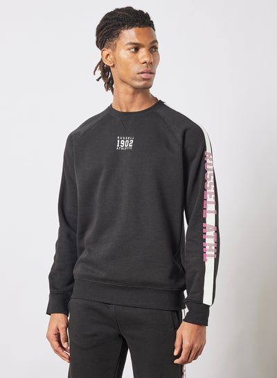 Buy Contrast Stripe Sweatshirt Black in Saudi Arabia