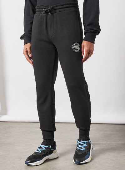 Buy Collegiate Cuffed Sweatpants Black in Saudi Arabia