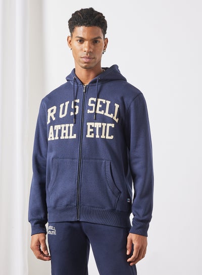 Buy Iconic-Zip Through Hoodie Blue in Saudi Arabia