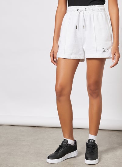 Buy Logo Print Shorts White in Saudi Arabia