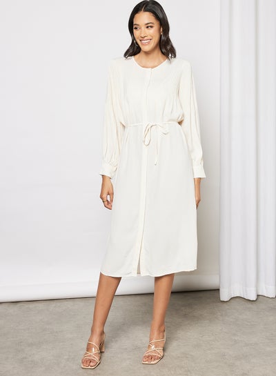 Buy Hevira Long Sleeve Midi Dress Eggnog in UAE