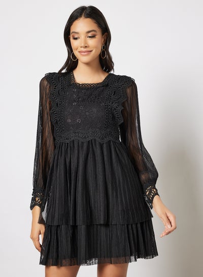 Buy Sophia Square Neck Dress Black in UAE