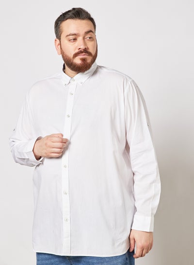 Buy Plus Size Justin Cotton Shirt White in Saudi Arabia