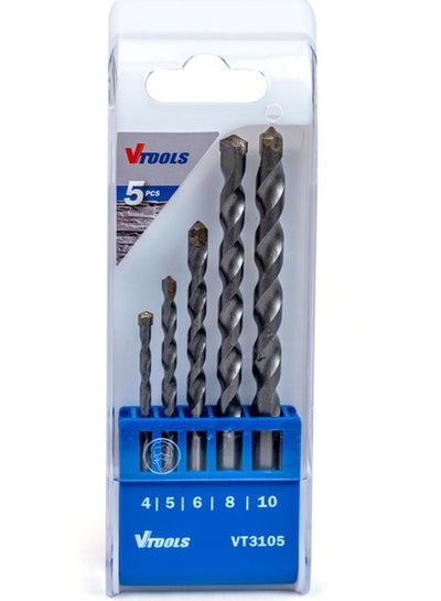 Buy 5-Piece Drill Bit Set For Concrete Silver 4mm in UAE