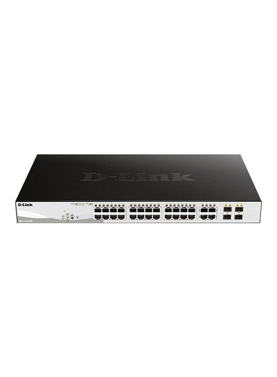 Buy DGS-1210-28P 28-Port Gigabit Smart Managed PoE Switch, 24*10/100/1000BASE-T PoE ports, 4*Gigabit RJ45/SFP Combo ports, Extensive Management and Layer 2 Features, L2+ Static Routing | DGS-1210-28P Black in UAE