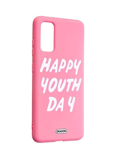 اشتري TPU Back Cover Hard Slim Creative Case Happy Youth Day Design For Samsung Galaxy S20 Pink-White في مصر