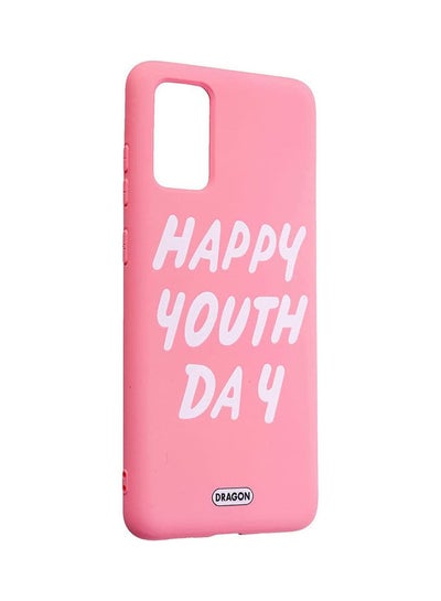 اشتري TPU Back Cover Hard Slim Creative Case Happy Youth Day Design For Samsung Galaxy S20 Plus Pink-White في مصر