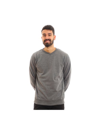 اشتري Casual Plain Basic Long Sleeve Hoodies Sweatshirts رمادي في مصر