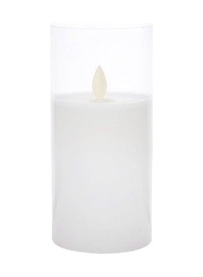 Buy Candle In Glass White 7.5x7.5x12.5cm in Saudi Arabia