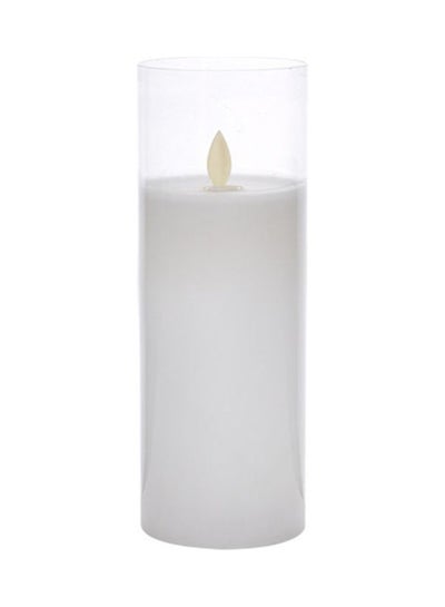 اشتري Candle In Glass أبيض 7.5x7.5x17سم في السعودية