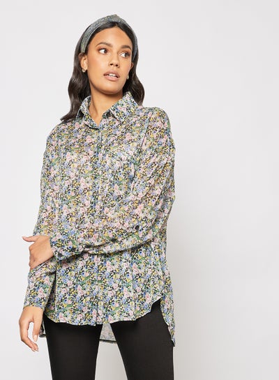 Buy Reverie Floral Oversized Shirt Multicolour in Saudi Arabia