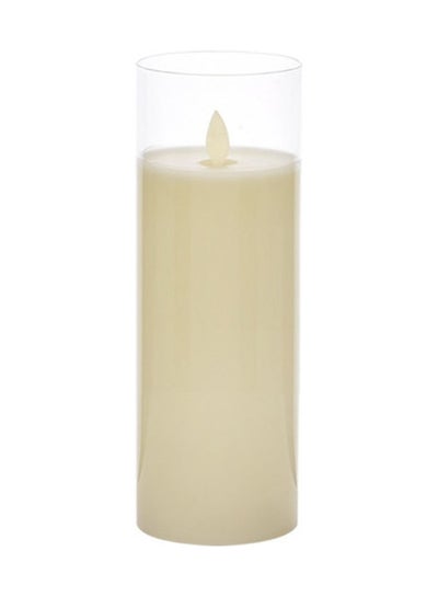 Buy Candle In Glass White 7.5x7.5x17cm in Saudi Arabia