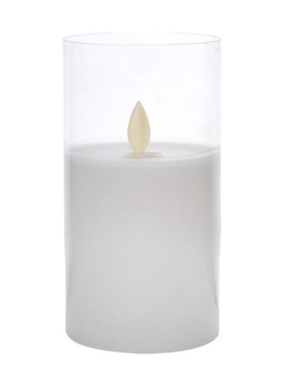 Buy Candle In Glass White 7.5x7.5x10cm in Saudi Arabia