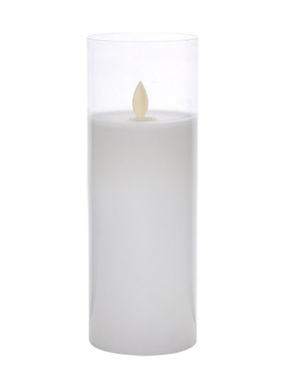 اشتري Candle In Glass أبيض 7.5x7.5x20سم في السعودية