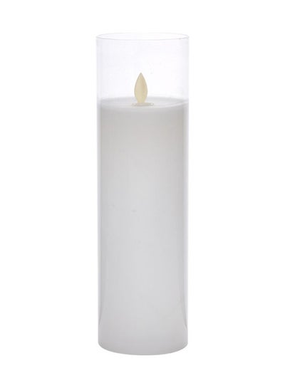 اشتري Candle In Glass أبيض 7.5x7.5x25سم في السعودية