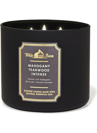 Buy Mahogany Teakwood Intense 3-Wick Candle Black 411grams in Egypt