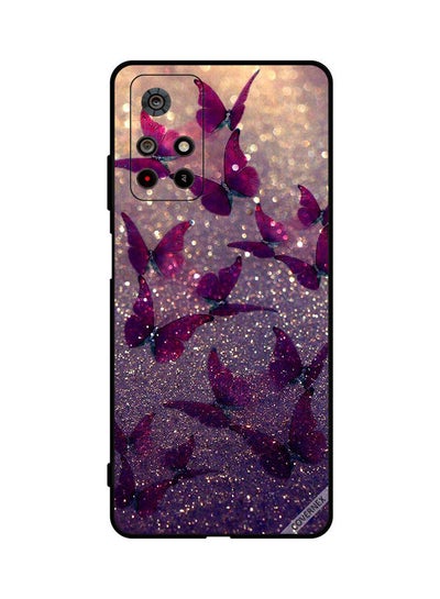 Buy Protective Case Cover For Poco M4 Pro Glitter Butterflies in UAE