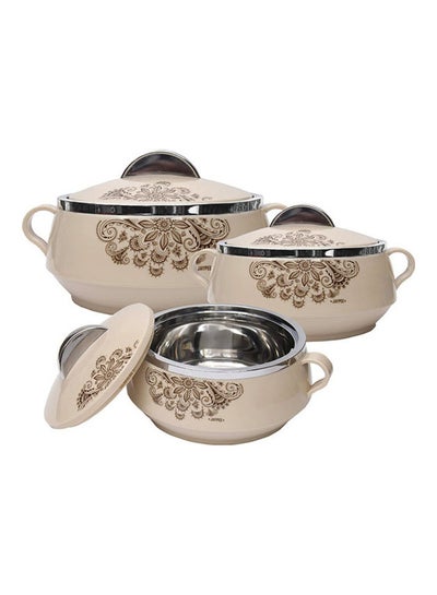 اشتري 3 Piece Florina Casserole Set Beige 2000مل في السعودية