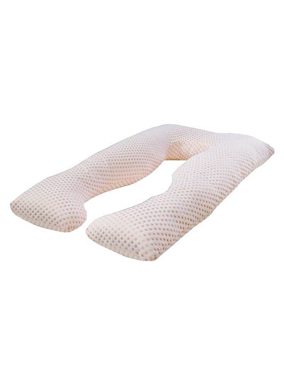 Buy U-Shaped Full Body Pregnancy Pillow Cotton white 100x25x152cm in Saudi Arabia