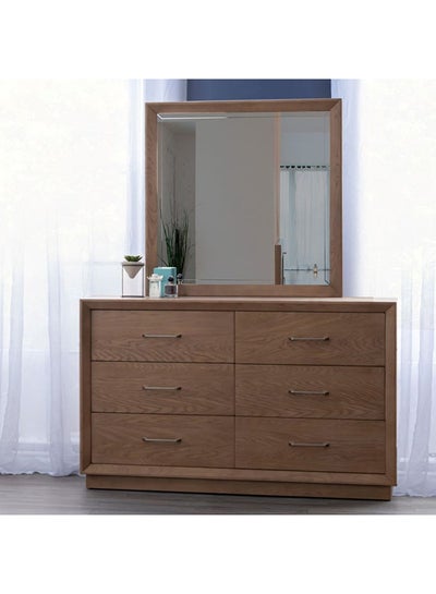 Buy Kempsey Dresser And  Mirror Walnut 93.98 x 2.54 x 96.52cm in UAE