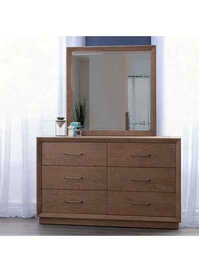 Buy Kempsey Dresser | Dressing Table | Vanity Table | Makeup Table And Mirror Walnut 93.98 x 2.54 x 96.52cm in UAE