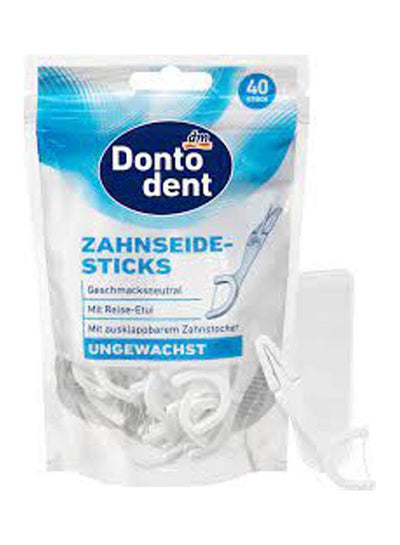 Buy Dental Floss Sticks With Case 40 Pcs White in Egypt