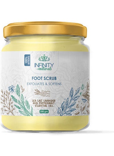Buy Naturals Foot Scrub Sea Salt Lavender & Peppermint Essential Oil Multicolor 200grams in Egypt
