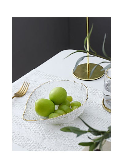 Buy Nordic Glass Fruit Plate Clear 21x21x6cm in Saudi Arabia