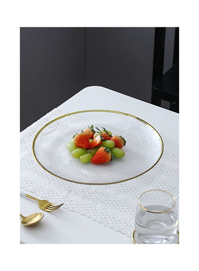 Buy Nordic Style Creative Phnom Penh Glass Plate Clear 21.2x2.4cm in UAE