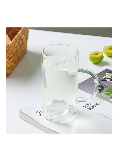 Buy 300 ml Glass Single Layer Cup With Handle Clear in UAE