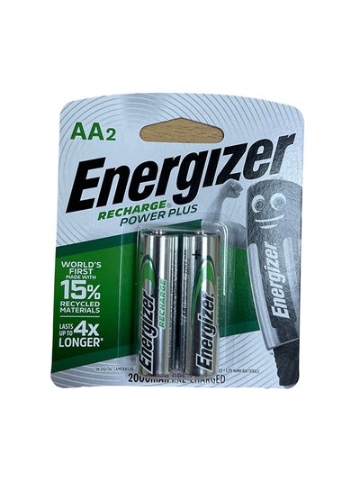 Buy 2-Piece Recharge Power Plus AA Batteries Set Silver in Saudi Arabia