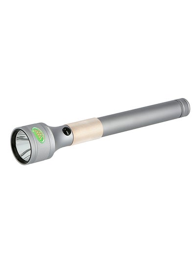 Buy Rechargeable LED Handheld Flashlight Torch Grey in Saudi Arabia