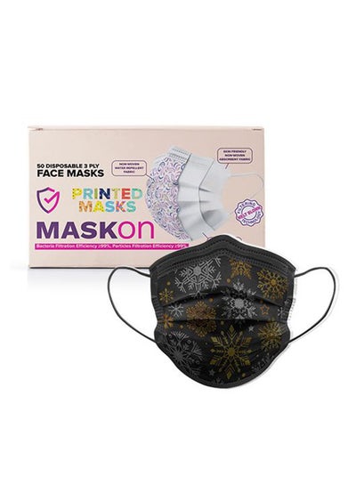 Buy Adults Snowflakes Pattern Mask 50 Pieces Multicolor in Egypt
