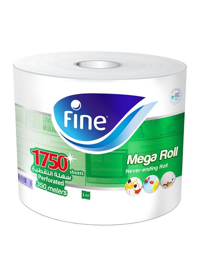 Buy Kitchen Paper Towel  X 1 Ply Mega Rolls Sterilized Tissues For Germ Protection 350Meter White 350meter in Saudi Arabia