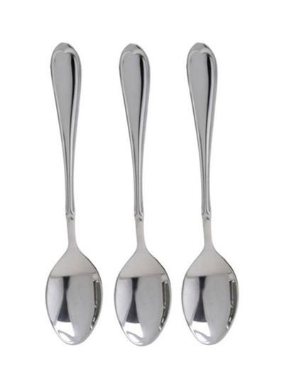 Buy 3-Piece  Stainless Steel Tea Spoon Set Silver 24x11.7x15.1cm in UAE