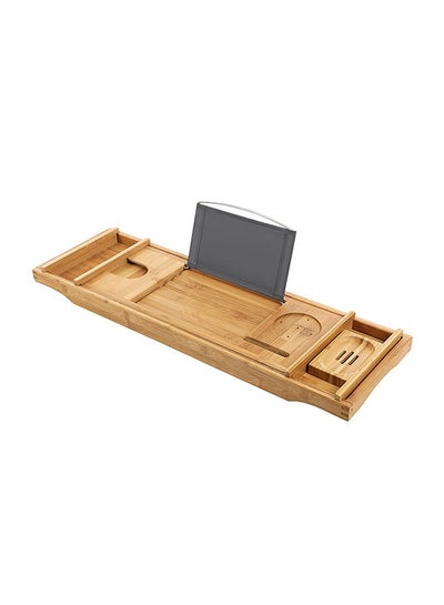 اشتري Wooden Bathtub Storage Rack Brown 76.5x24.5x6.5cm في السعودية