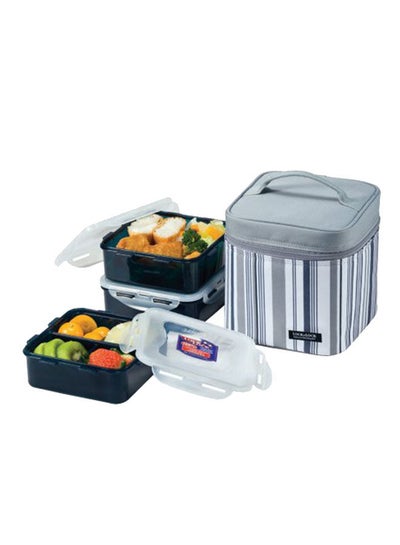 Buy Lock & Lock Lunch Box (Container X3 + Bag) Grey in UAE