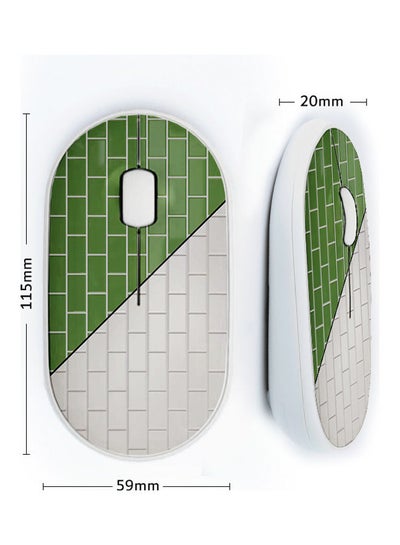 Buy Wireless Mouse Bricks Pattern Green/White/Black in Saudi Arabia