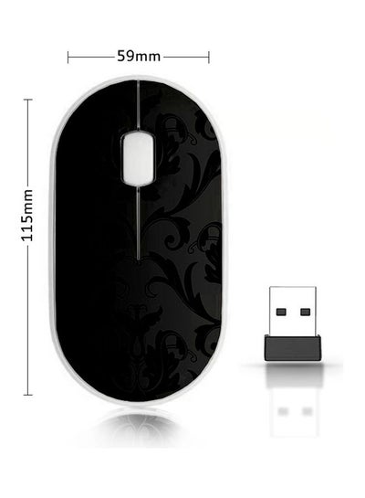 Buy Wireless Mouse - Curtains Seamless Black/Grey in Saudi Arabia