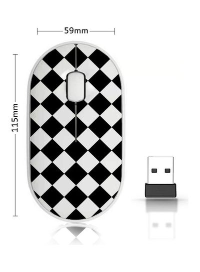 Buy Wireless Mouse - Chess Pattern Black/White in Saudi Arabia