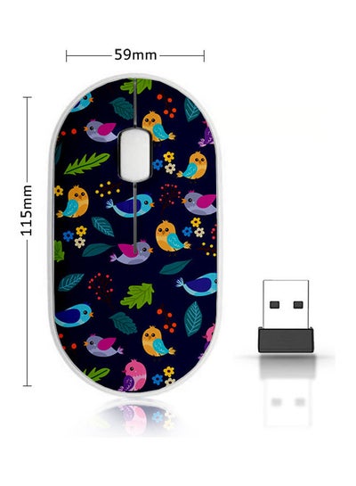 Buy Wireless Mouse - Cartoon Spring Birds Multicolour in Saudi Arabia