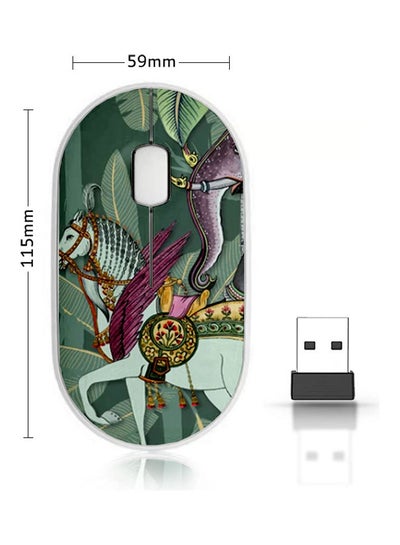 Buy Wireless Mouse - Horse And Elephant Green/Purple/Orange in Saudi Arabia