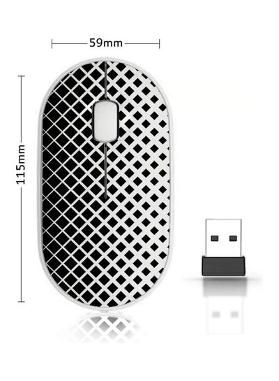 Buy Wireless Mouse - Pattern Transparent Black/White in Saudi Arabia