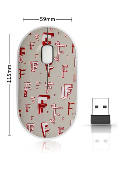 اشتري Wireless Mouse - Letter F Red/White في السعودية